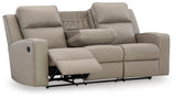 Lavenhorne Pebble Reclining Sofa with Drop Down Table - Ornate Home