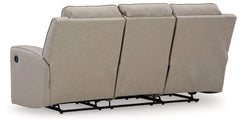 Lavenhorne Pebble Reclining Sofa with Drop Down Table - Ornate Home