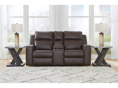 Lavenhorne Umber Reclining Loveseat with Console - Ornate Home