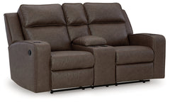 Lavenhorne Umber Reclining Loveseat with Console - Ornate Home