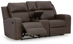 Lavenhorne Umber Reclining Loveseat with Console - Ornate Home