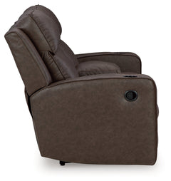 Lavenhorne Umber Reclining Loveseat with Console - Ornate Home