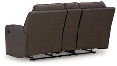 Lavenhorne Umber Reclining Loveseat with Console - Ornate Home