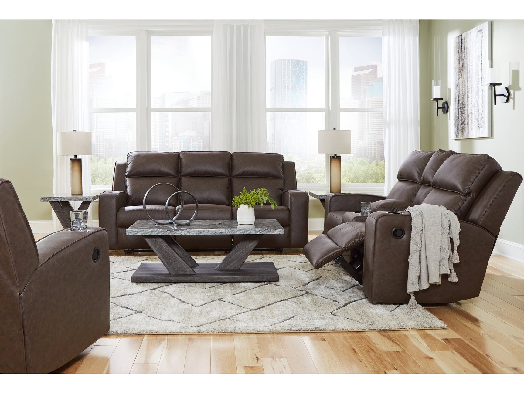 Lavenhorne Umber Reclining Sofa, Loveseat and Recliner (Online Special Price) - Ornate Home
