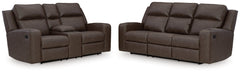 Lavenhorne Umber Reclining Sofa and Loveseat - Ornate Home