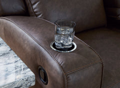 Lavenhorne Umber Reclining Sofa with Drop Down Table - Ornate Home