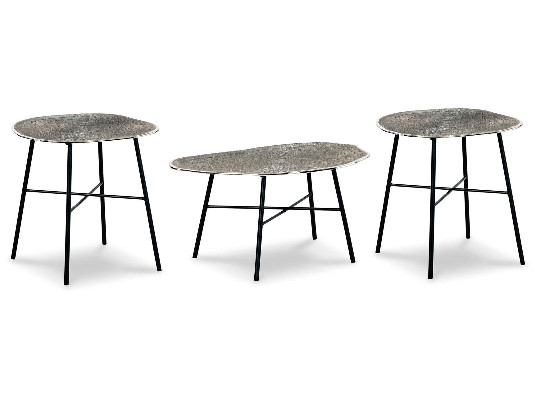 Laverford Chrome/Black Coffee Table and 2 End Tables - Ornate Home