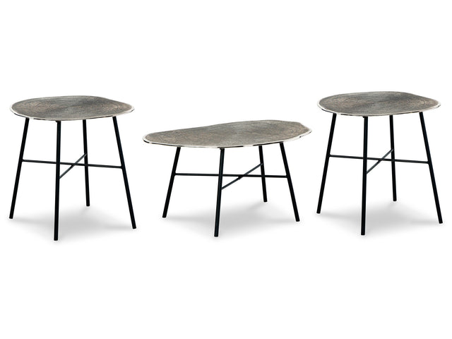 Laverford Chrome/Black Coffee Table and 2 End Tables - Ornate Home