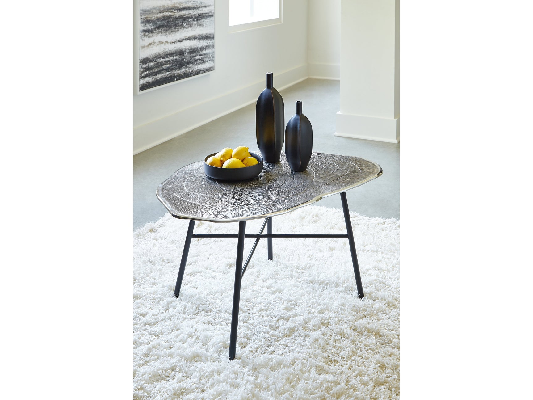 Laverford Chrome/Black Coffee Table and 2 End Tables - Ornate Home