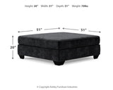 Lavernett Charcoal 3-Piece Sectional and Oversized Ottoman (Online Special Price) - Ornate Home