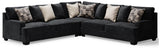 Lavernett Charcoal 3-Piece Sectional and Oversized Ottoman - Ornate Home