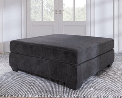 Lavernett Charcoal 3-Piece Sectional and Oversized Ottoman - Ornate Home