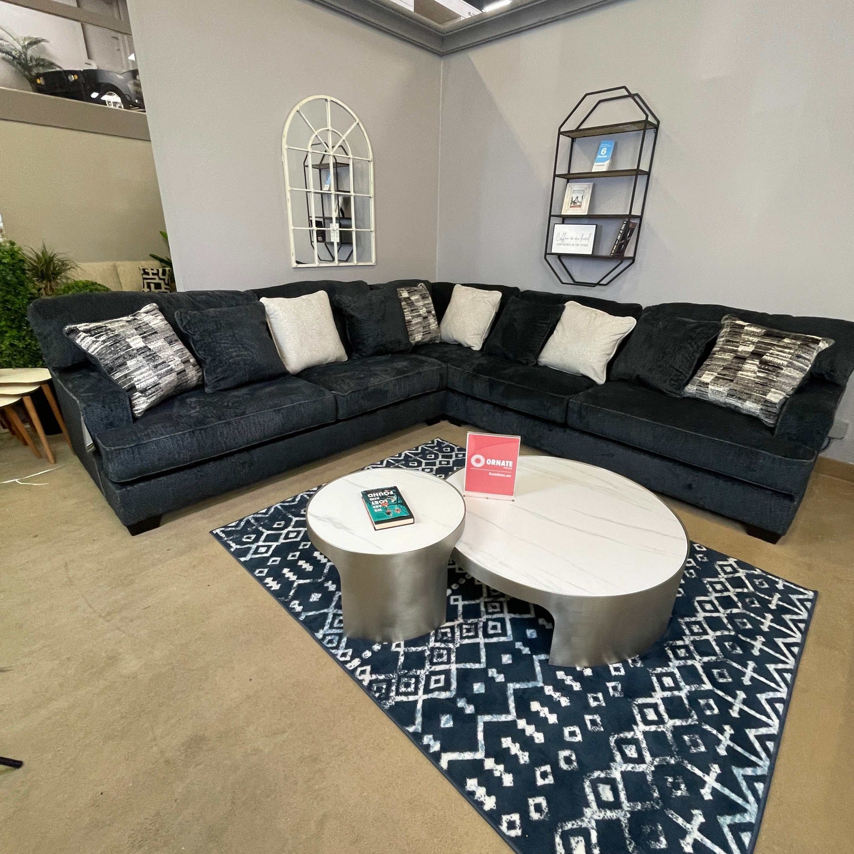 Lavernett Charcoal 3pc Symmetrical Sectional Sofa (Online Special Price) - Ornate Home