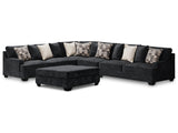 Lavernett Charcoal 4-Piece Sectional with Ottoman - Ornate Home