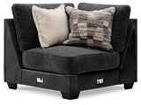Lavernett Charcoal 4-Piece Sectional with Ottoman - Ornate Home