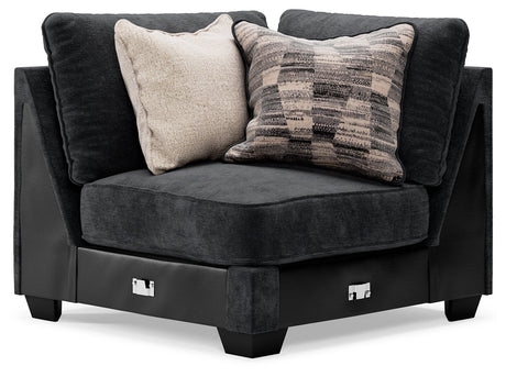 Lavernett Charcoal 4-Piece Sectional with Ottoman - Ornate Home