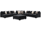 Lavernett Charcoal 5-Piece Sectional and Ottoman - Ornate Home