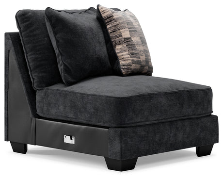 Lavernett Charcoal 5-Piece Sectional and Ottoman - Ornate Home