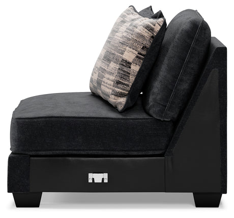 Lavernett Charcoal 5-Piece Sectional and Ottoman - Ornate Home