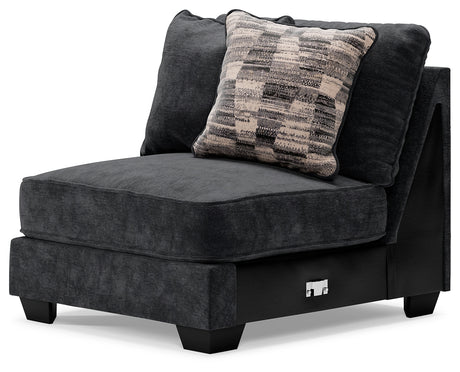 Lavernett Charcoal 5-Piece Sectional and Ottoman - Ornate Home