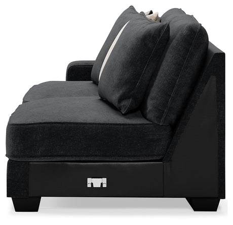 Lavernett Charcoal 5-Piece Sectional and Ottoman - Ornate Home