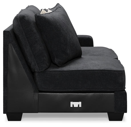 Lavernett Charcoal 5-Piece Sectional and Ottoman - Ornate Home