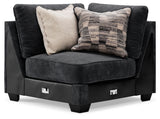 Lavernett Charcoal 5-Piece Sectional and Ottoman - Ornate Home