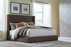 Lavernty Coffee King Upholstered Storage Bed - Ornate Home