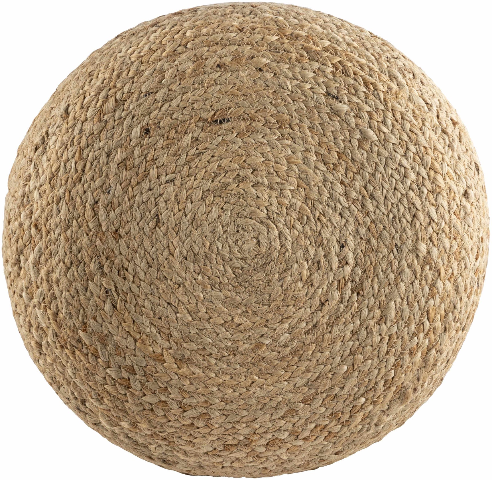 Lavertezzo Brick Red Knitted Beige Cotton Pouf - Ornate Home