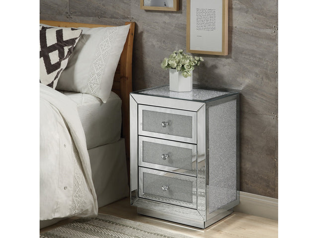 Lavina Mirrored & Faux Diamonds Accent Table - Ornate Home