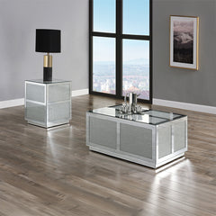 Lavina Mirrored & Faux Diamonds End Table - Ornate Home
