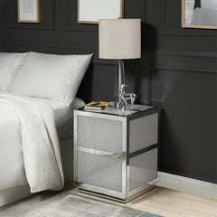 Lavina Mirrored & Faux Diamonds End Table - Ornate Home