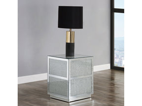 Lavina Mirrored & Faux Diamonds End Table - Ornate Home