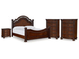 Lavinton Brown King Poster Bed, 2 Chests and Nightstand - Ornate Home