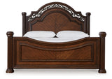 Lavinton Brown King Poster Bed, Dresser, Mirror, Chest and Nightstand - Ornate Home