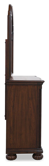 Lavinton Brown King Poster Bed, Dresser, Mirror and 2 Nightstands - Ornate Home