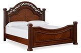 Lavinton Brown King Poster Bed, Dresser, Mirror and 2 Nightstands - Ornate Home