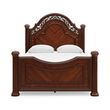Lavinton Brown Queen Poster Bed, Dresser, Mirror, Chest and Nightstand - Ornate Home