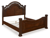 Lavinton Brown Queen Poster Bed, Dresser, Mirror and Nightstand (Online Special Price) - Ornate Home