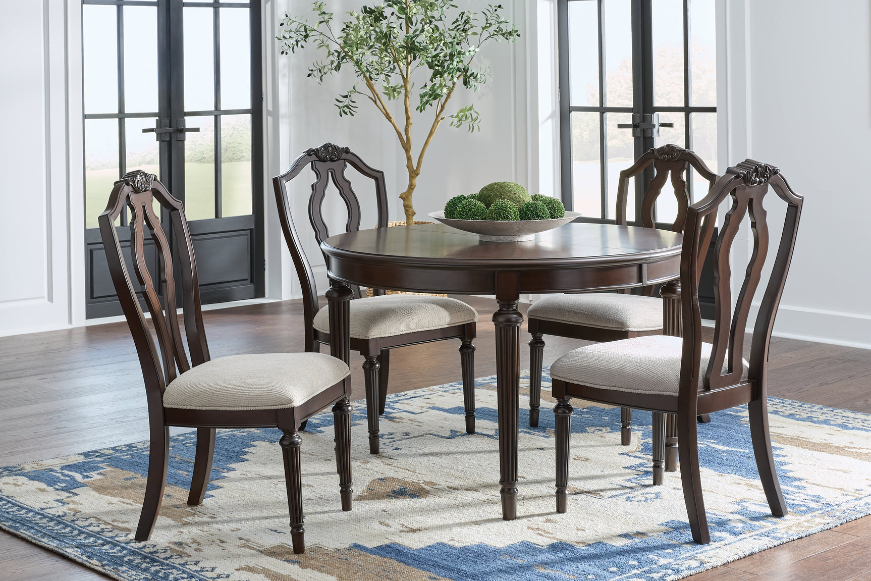Lavinton Tan/Brown Extension Dining Table and 4 Chairs (Online Special Price) - Ornate Home
