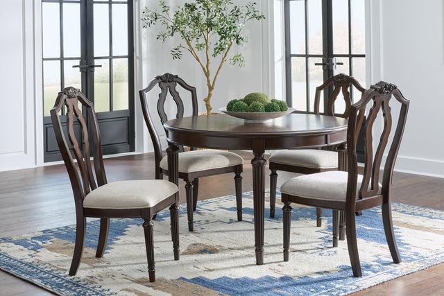 Lavinton Tan/Brown Extension Dining Table and 4 Chairs (Online Special Price) - Ornate Home
