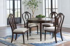 Lavinton Tan/Brown Extension Dining Table and 4 Chairs - Ornate Home
