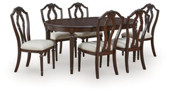 Lavinton Tan/Brown Extension Dining Table and 6 Chairs - Ornate Home