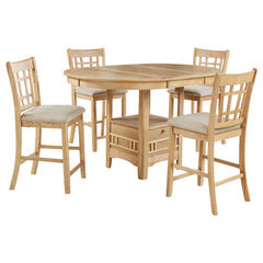 Lavon Light Oak 5-piece Oval Counter Height Dining Set - Ornate Home