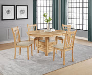 Lavon Light Oak 5-piece Oval Extension Leaf Dining Set - Ornate Home