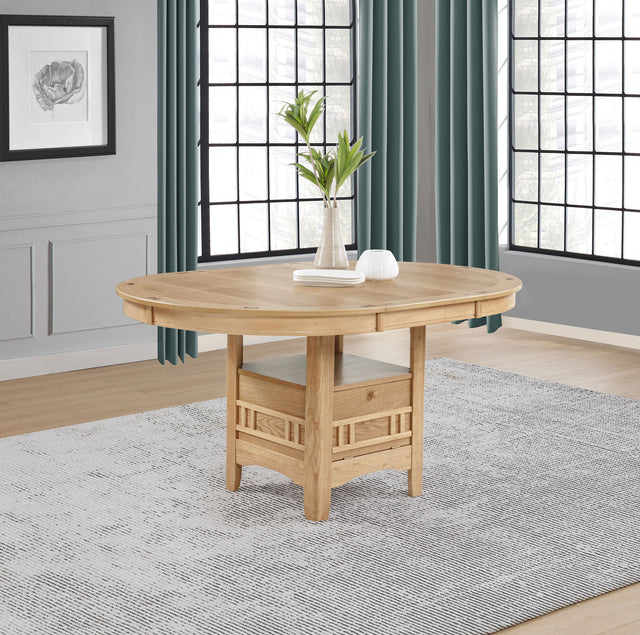 Lavon Light Oak Oval 60-inch Wood Extension Leaf Dining Table - Ornate Home