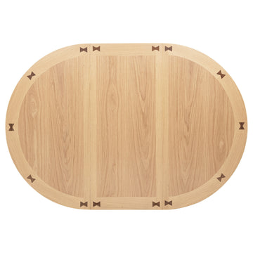 Lavon Light Oak Oval 60-inch Wood Extension Leaf Dining Table - Ornate Home