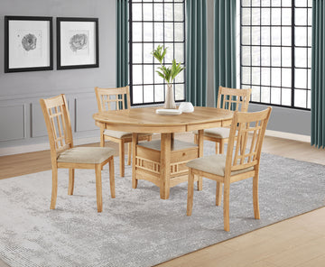 Lavon Light Oak Oval 60-inch Wood Extension Leaf Dining Table - Ornate Home