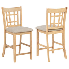 Lavon Linen/Light Oak Wood Counter Height Dining Chair (Set of 2) - Ornate Home
