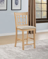 Lavon Linen/Light Oak Wood Counter Height Dining Chair (Set of 2) - Ornate Home